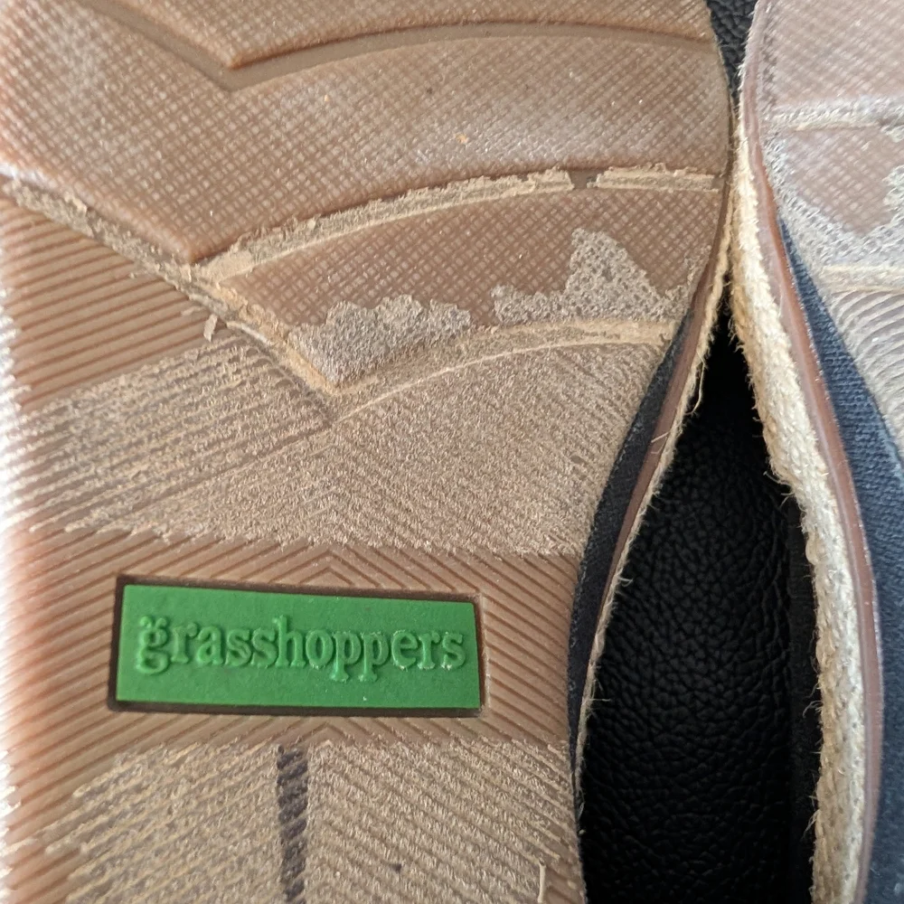 Grasshoppers Size 10‎ Black Slip On Espadrille Wedge Sneakers